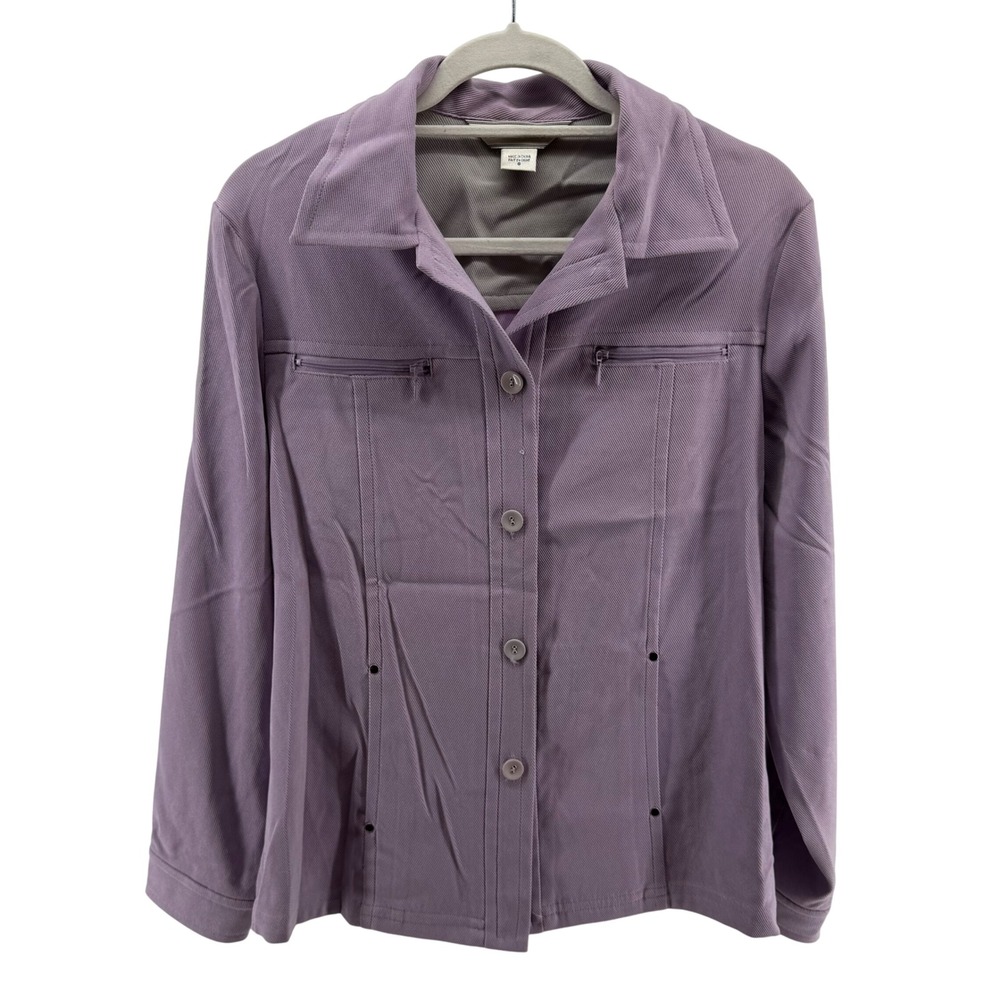 Allison Daley Lavender Button Front Jacket Women's Size‎ 8 Long Sleeve